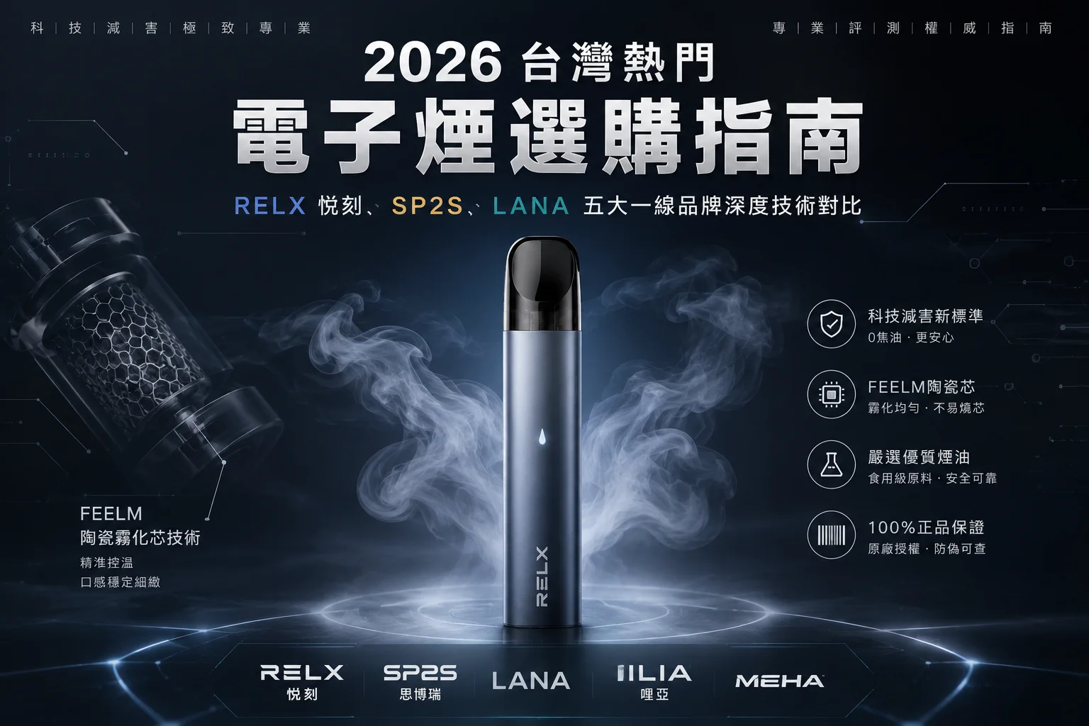 RELX電子煙怎麼選？一線電子煙品牌（SP2S/LANA）橫向選購差異解析